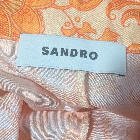 Sandro | Trapani Floral Trousers In Orange - Picture 6 of 13